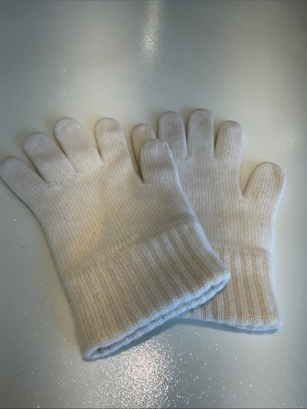 Cashmere Cream Knit Winter Gloves Scotland